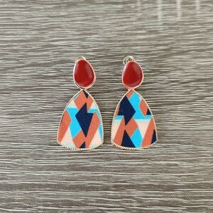 Multicolor Geometric Drop Earrings